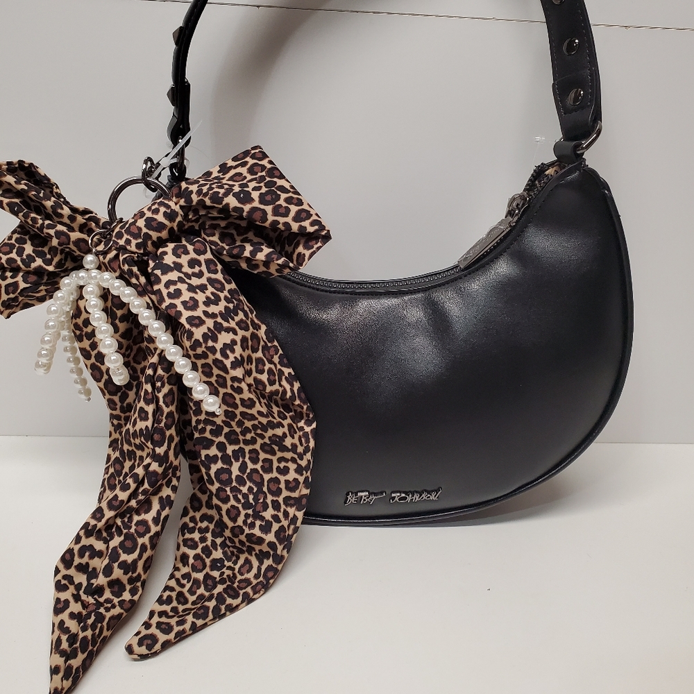 Betsey Johnson Shoulder Bag with Leopard Print Bow
